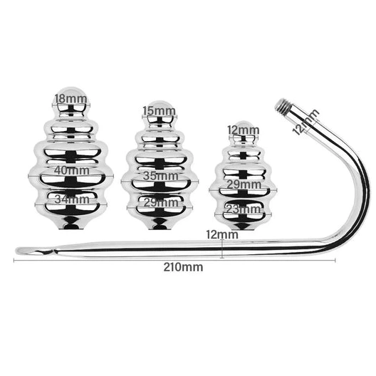 Anal Ribbed Hook 8826 Screw-in GreatBenefit Set 1202